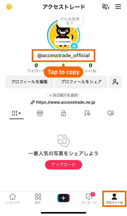 TikTok-プロフィール