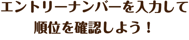 エントリーナンバーを入力して順位を確認しよう